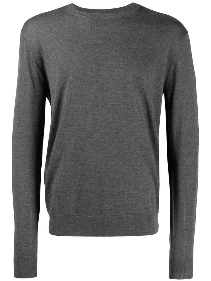 Dsquared2 Wool Embroidered Logo Jumper - Grey
