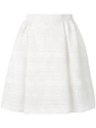 Red Valentino Elasticated Waist A-line Skirt, Women's, Size: 40, White, Polyester/viscose