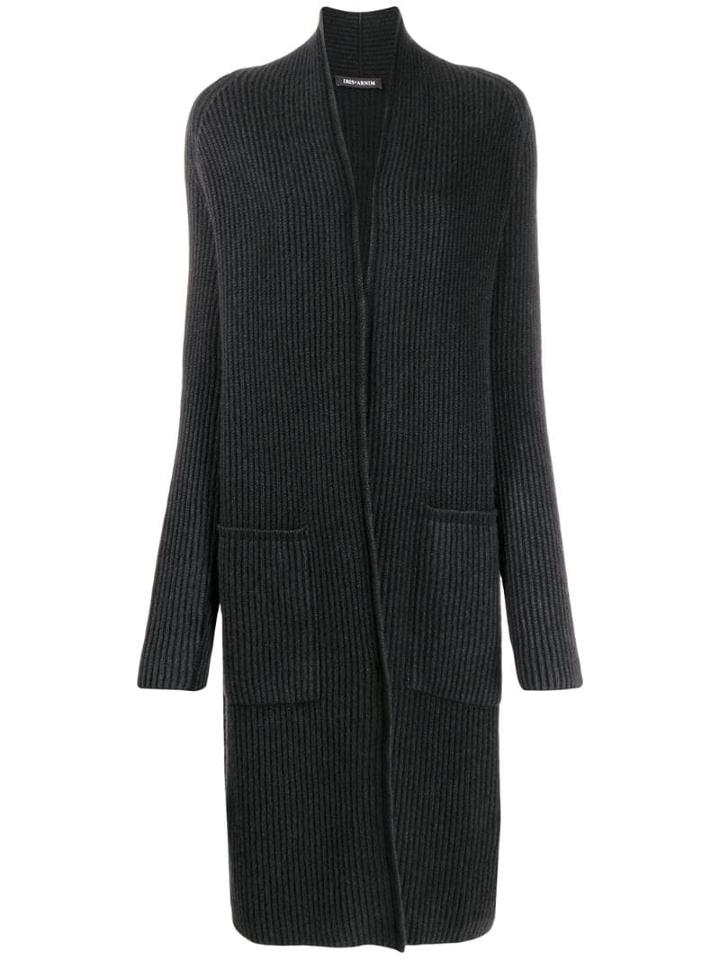 Iris Von Arnim Ribbed Cardi-coat - Black