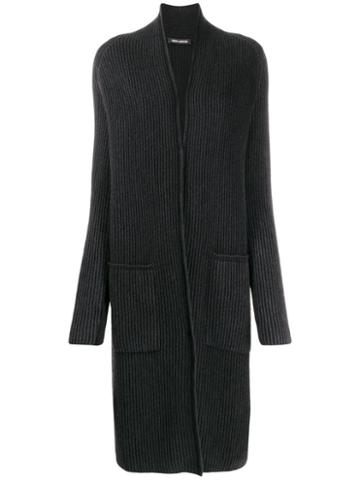 Iris Von Arnim Ribbed Cardi-coat - Black