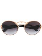 Prada Eyewear Round Frame Sunglasses, Women's, Black, Acetate/metal