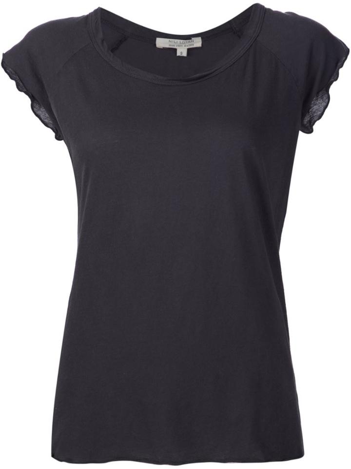 Nili Lotan Raw Hem Top, Women's, Size: Large, Grey, Cotton