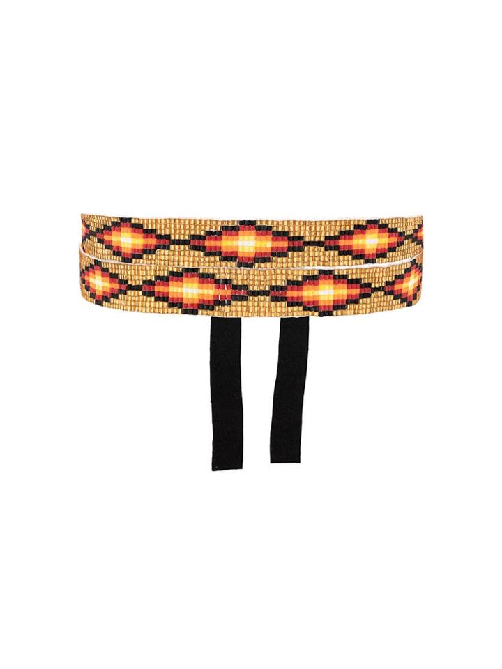 Jessie Western Beaded Band Necklace - Brown