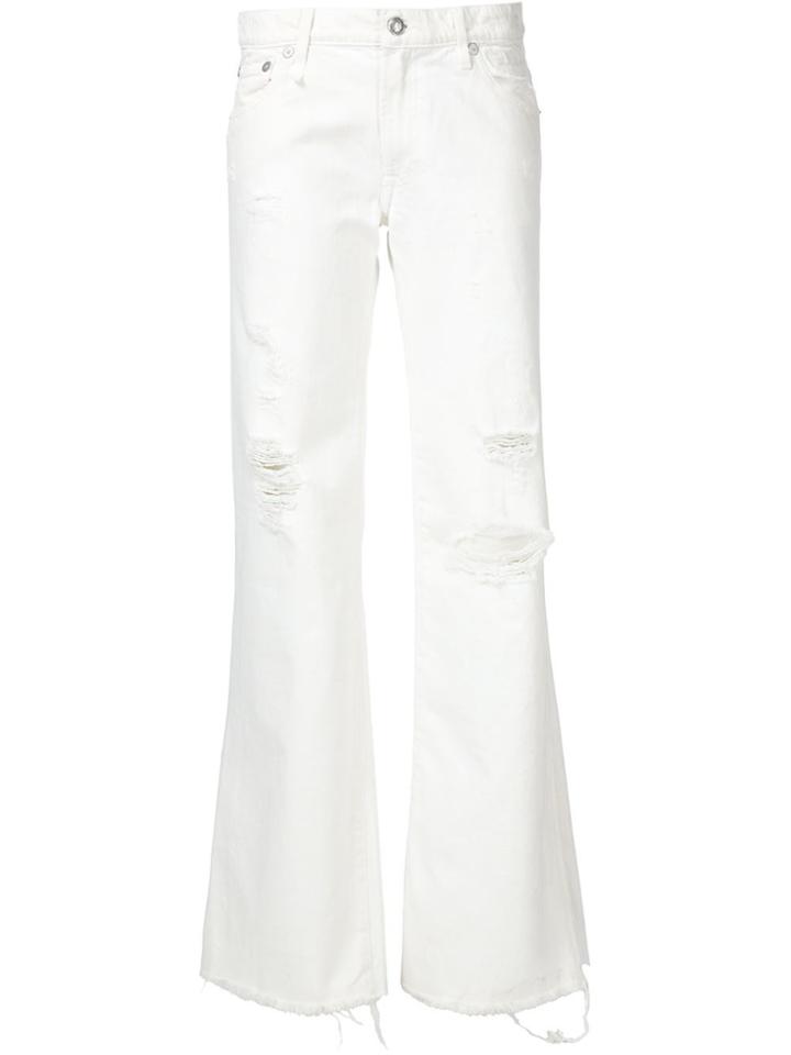 R13 'jane' Frayed Jeans - White