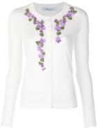 Blumarine Embroidered Floral Cardigan - White