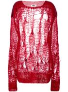 Mm6 Maison Margiela Spider Web Knitted Jumper - Red