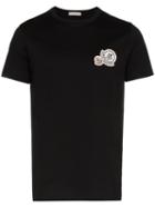 Moncler Logo Embroidered T-shirt - Black