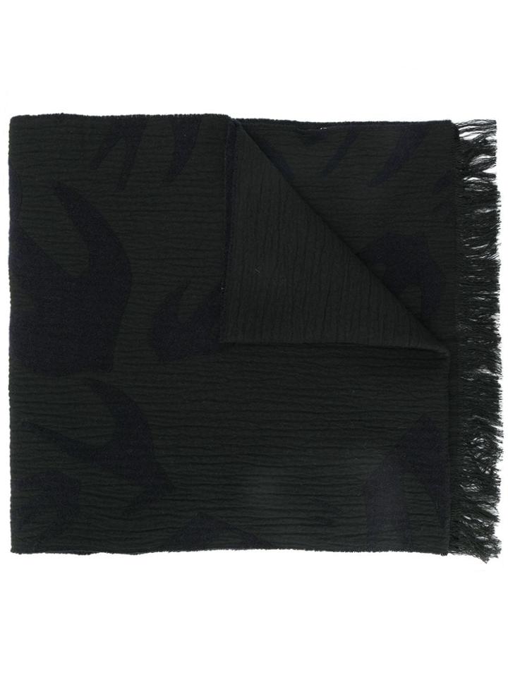 Mcq Alexander Mcqueen Swallow Cut Up Scarf - Black