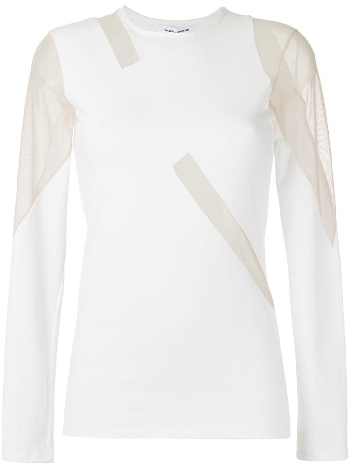 Gloria Coelho - Tulle Panel Blouse - Women - Cotton/spandex/elastane - G, White, Cotton/spandex/elastane