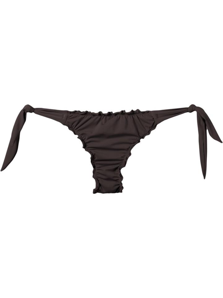 Amir Slama Ruffled Trim Bikini Bottom - Black