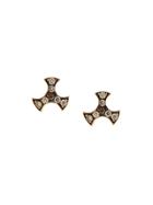 Polina Sapouna Ellis 14kt Gold Helix Diamond Stud Earrings - Metallic