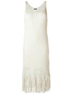 Osklen - Knitted Fringed Dress - Women - Cotton/acrylic/viscose - M, White, Cotton/acrylic/viscose