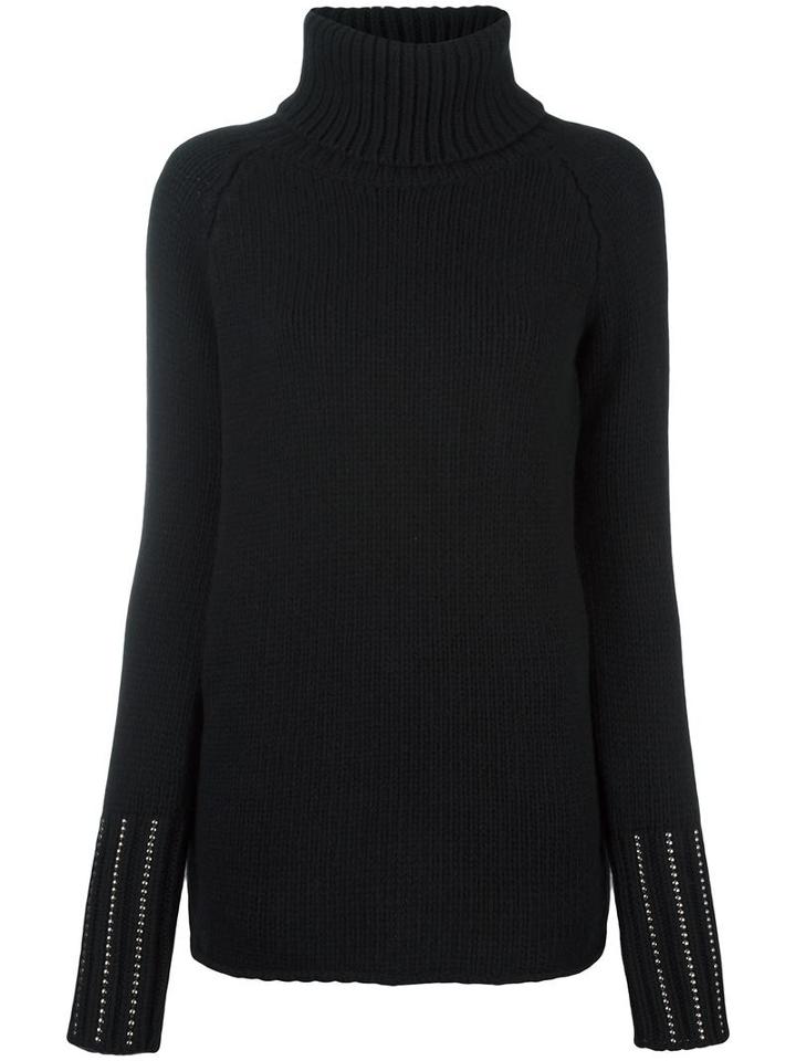 Giada Benincasa Turtleneck Oversized Jumper, Women's, Size: Large, Black, Wool