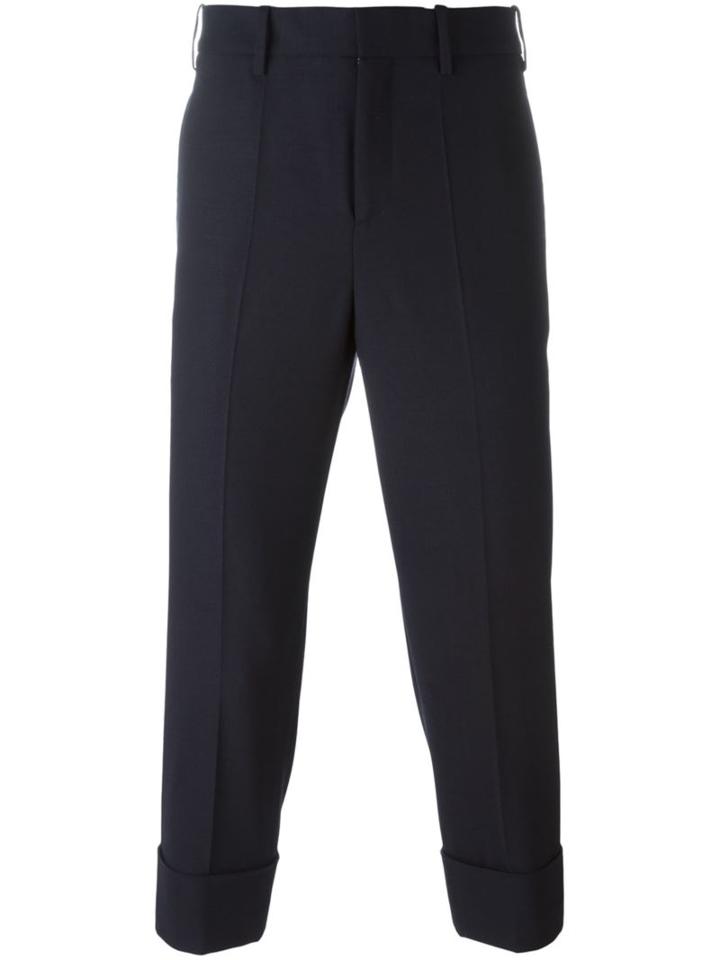 Neil Barrett Cropped Tailored Trousers, Men's, Size: 44, Blue, Cotton/polyester/virgin Wool