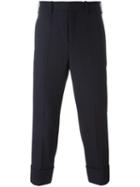 Neil Barrett Cropped Tailored Trousers, Men's, Size: 44, Blue, Cotton/polyester/virgin Wool