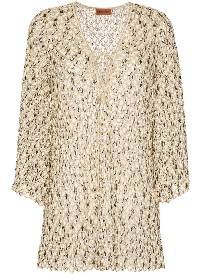 Missoni Mare Scale-effect Knitted Beach Dress - Metallic