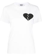 Msgm Broken Heart Patch T-shirt - White