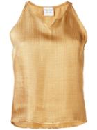 Forte Forte - V-neck Tank Top - Women - Polyamide/viscose - 0, Women's, Yellow/orange, Polyamide/viscose