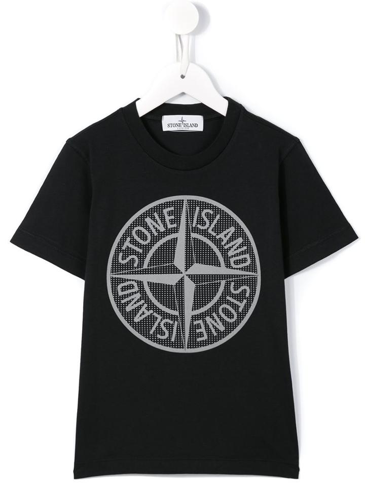 Stone Island Kids Logo Print T-shirt, Boy's, Size: 10 Yrs, Black