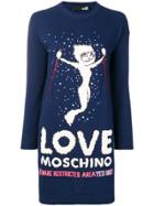 Love Moschino Yeti Girl Knitted Dress - Blue