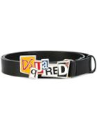 Dsquared2 Newspaper Collage Buckle Belt