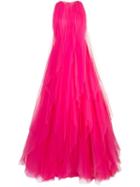 Carolina Herrera Pleated Tulle Gown - Pink