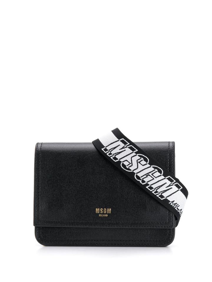 Msgm Mini Logo Crossbody Bag - Black