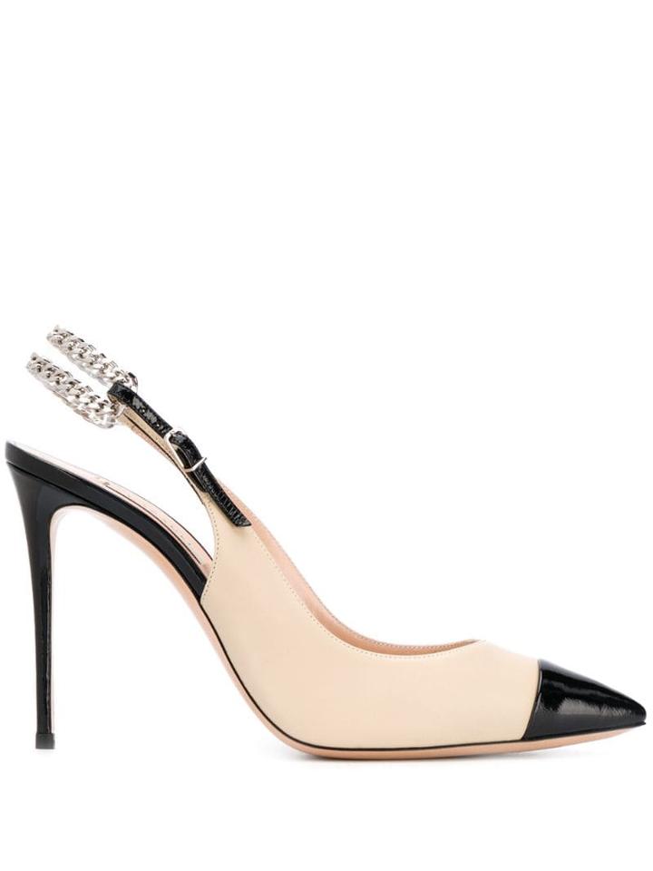 Casadei Chain Slingback Pumps - Neutrals