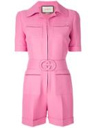 Gucci Short Belted Playsuit - Pink & Purple