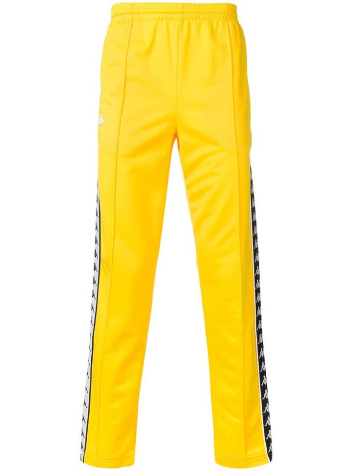 Kappa Logo Tape Detail Track Pants - Yellow