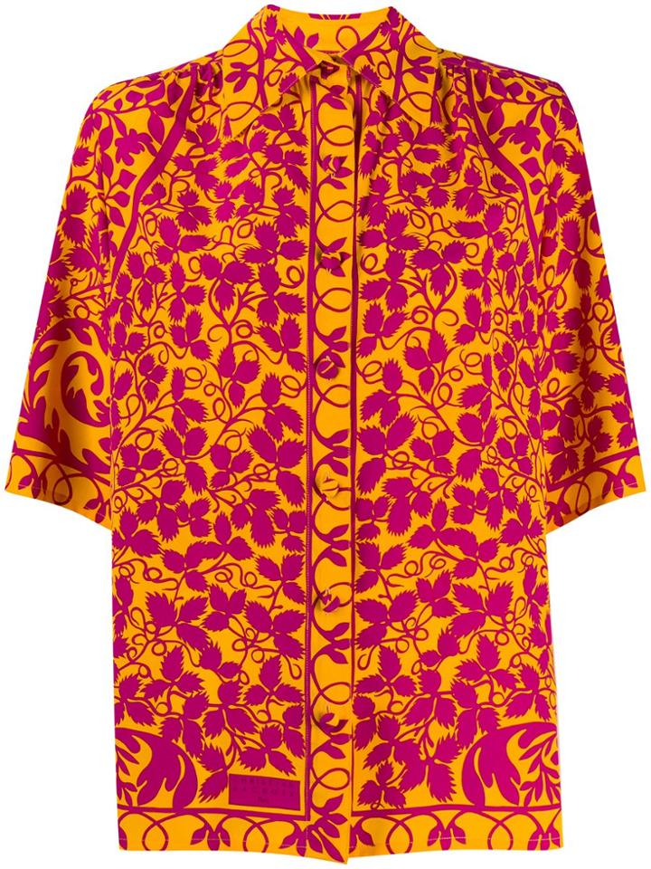 Christian Lacroix Pre-owned 1990s Foliage Print Shirt - Orange