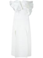Christopher Esber Shoulderless Leaf Bodice Dress, Women's, Size: 8, White, Polyester/spandex/elastane