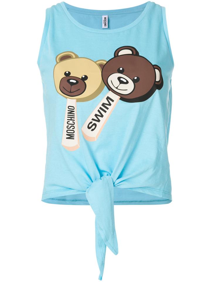 Moschino Moschino Swim Cropped T-shirt - Blue