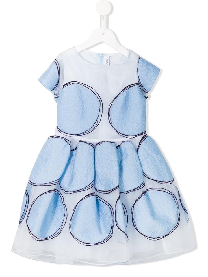 Simonetta Organza Oversized Polka Dot Dress, Girl's, Size: 6 Yrs, Blue
