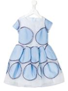 Simonetta Organza Oversized Polka Dot Dress, Girl's, Size: 6 Yrs, Blue