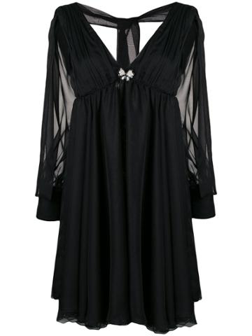 Francesco Paolo Salerno Sheer Back Tie Dress - Black