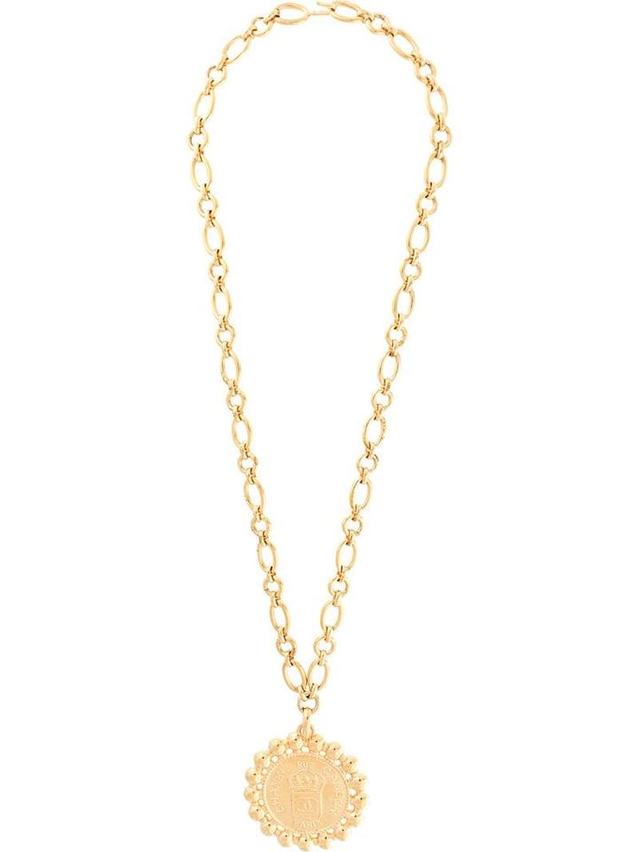 Chanel Pre-owned Cc Logos Jumbo Huge Medallion Gold Chain Necklace