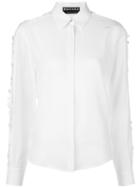 Rochas Sheer Sleeve Detail Shirt, Women's, Size: 40, White, Silk
