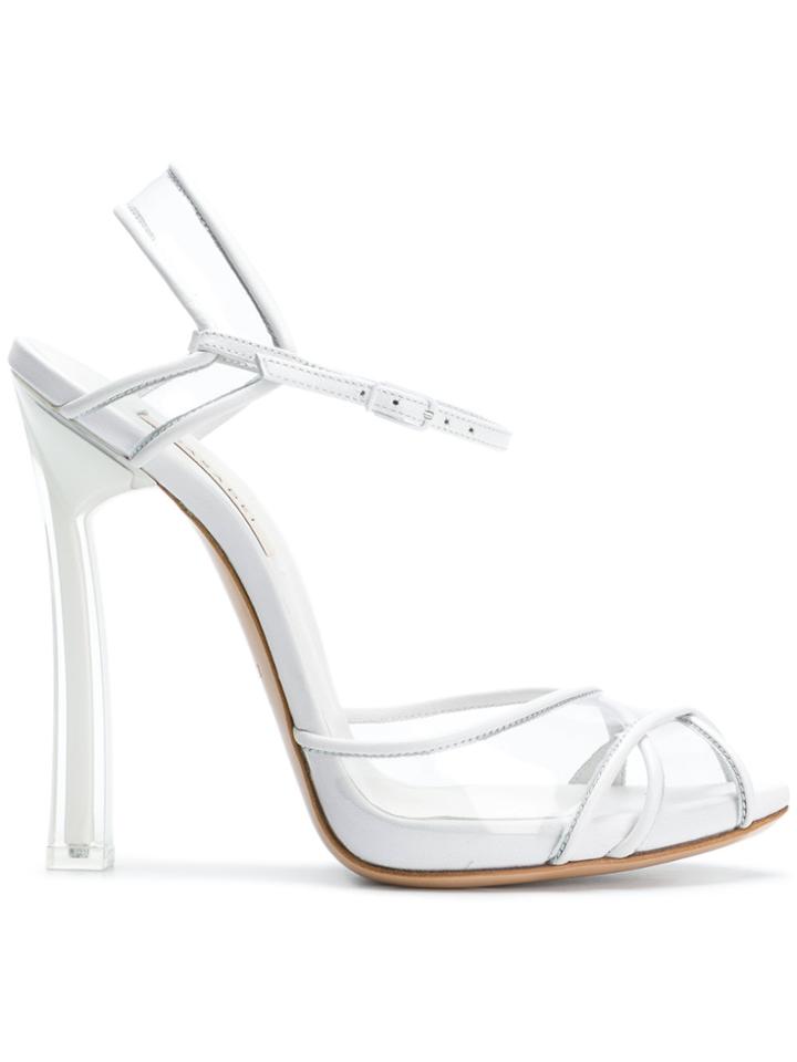 Casadei Peep Toe Sandals - White