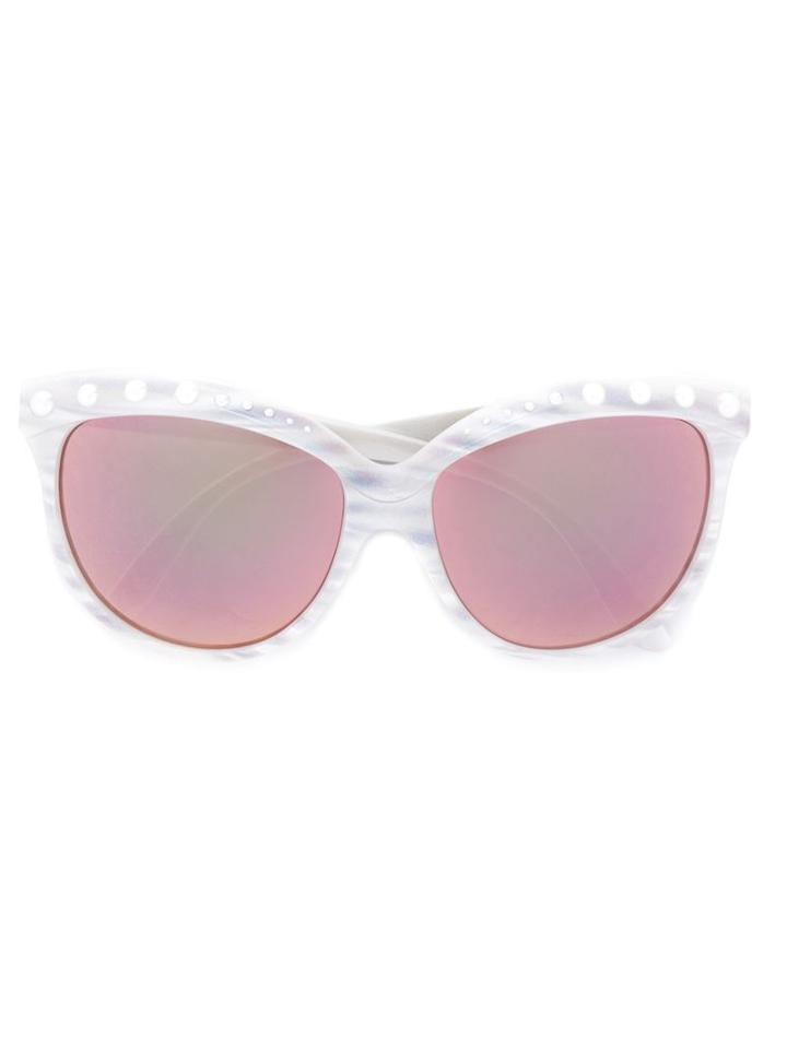 Italia Independent Faux Pearl Embellished Sunglasses