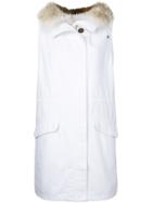 Army Yves Salomon Hooded Long Gilet - White