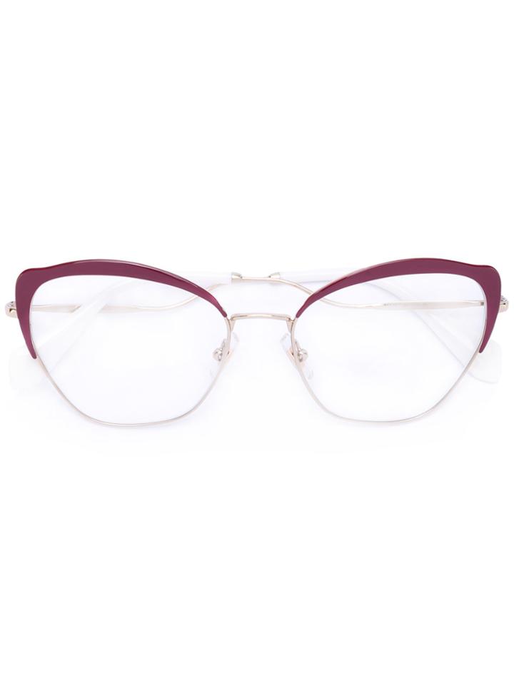Miu Miu Eyewear Cat Eye Glasses Frames - Pink & Purple