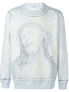 Givenchy Christ Print Sweatshirt, Men's, Size: Xs, Blue, Cotton