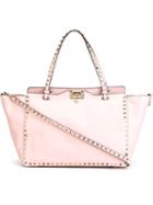 Valentino - 'rockstud' Tote - Women - Calf Leather - One Size, Women's, Pink/purple, Calf Leather