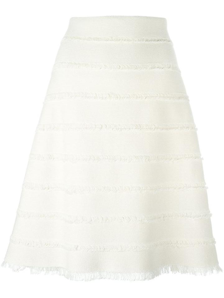 Burberry Prorsum Frayed Edge A-line Skirt