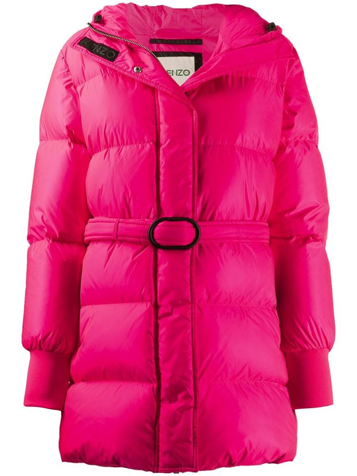 Kenzo Belted Puffer Jacket - Pink