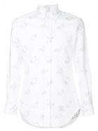 Thom Browne Half-drop Toy Icon-embroidered Classic Long Sleeve Oxford