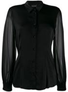 Emporio Armani Sheer Sleeved Shirt - Black