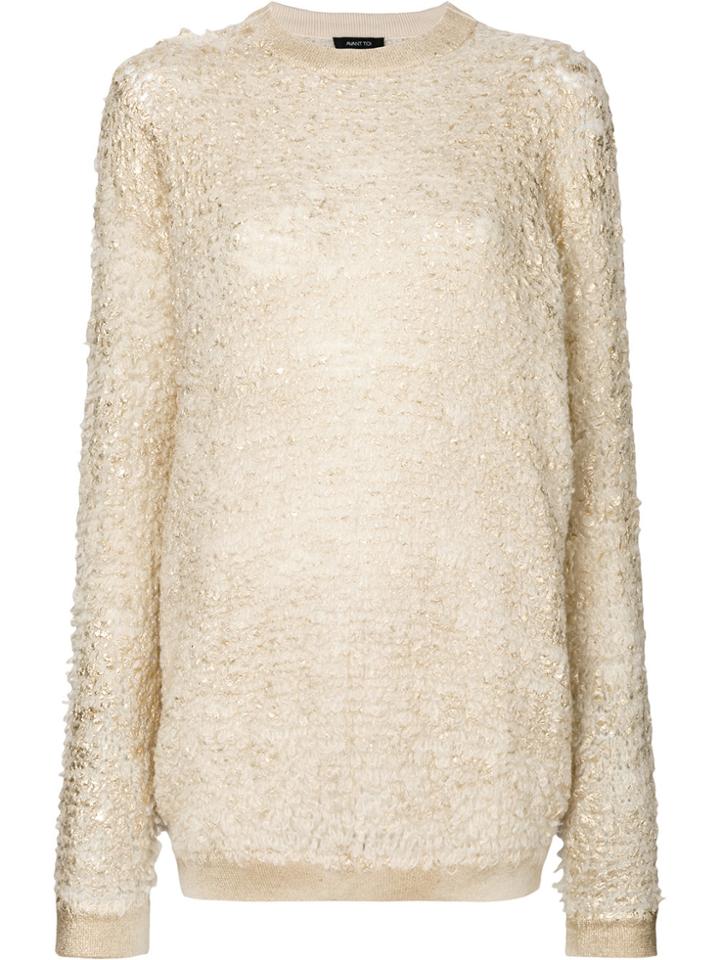 Avant Toi Long Jumper - Nude & Neutrals