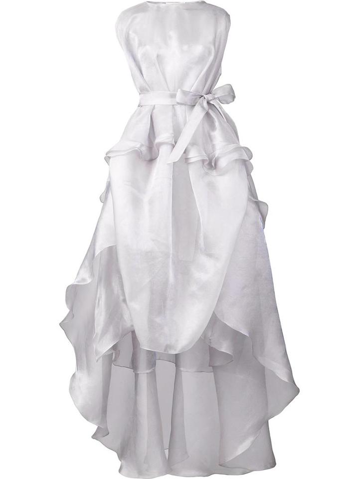 Antonio Berardi Full Skirt Sleeveless Dress, Women's, Size: 38, Grey, Silk/polyester